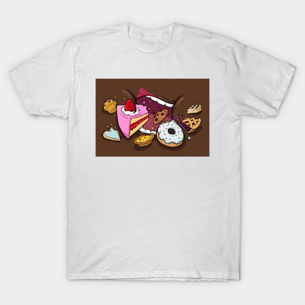 Bakery Glutton Facemask (dark skin) T-Shirt by JadedSketch